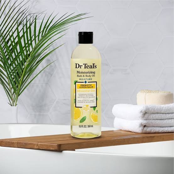 Dr Teal's Moisturizing Bath & Body Oil - Prebiotic Lemon Balm- 260ml