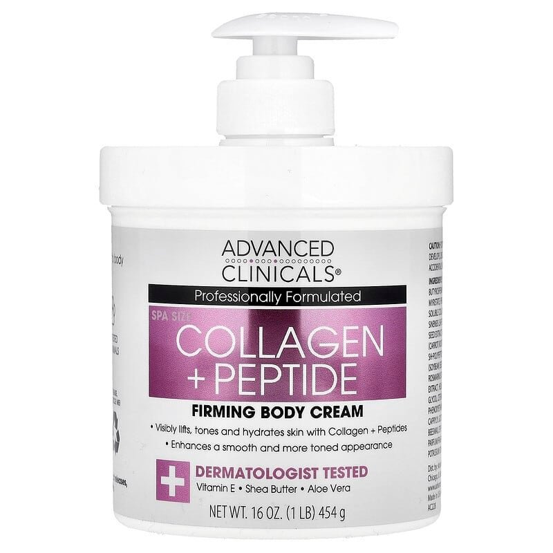 Advanced Clinicals Collagen + Peptide Firming Face & Body Cream 444ML