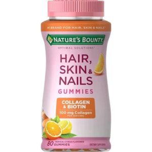 Nature's Bounty Hair Skin Nails Biotin / Collagen Biotin Gummies 80cn