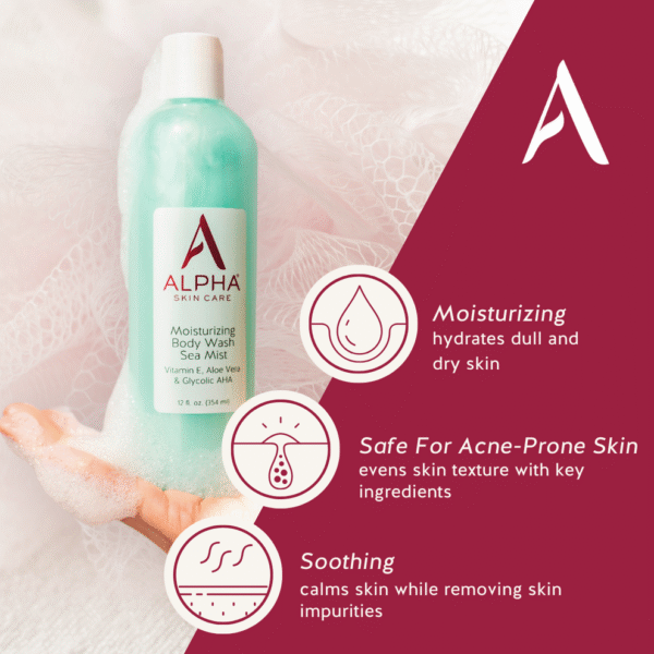 Alpha Skincare Moisturizing Body Wash Vitamin E, Aloe Vera & Glycolic AHA - 354ml - Image 4