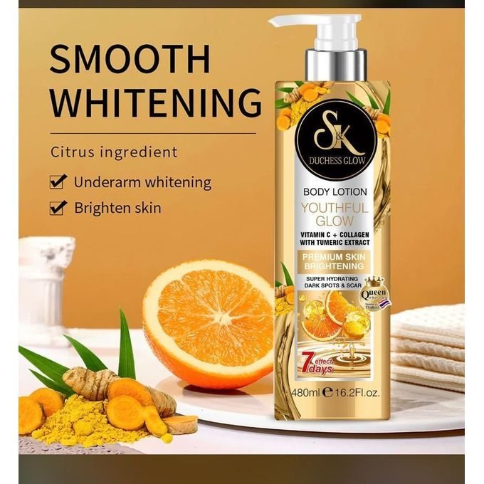 Sk Duchess Glow Body Lotion · Youthful Vitamin C + Collagen with Tumeric Extract