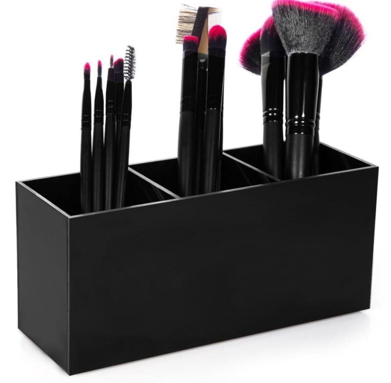 Black Acrylic Brush Holder