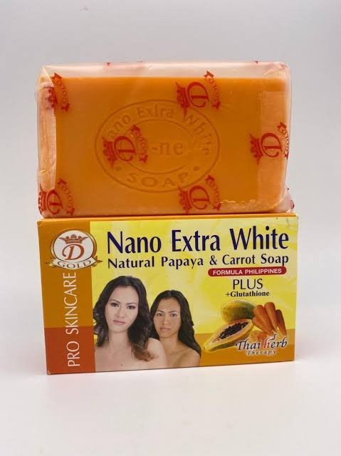 Nano Extra White Natural Papaya & Carrot Soap Plus Glutathione 160g
