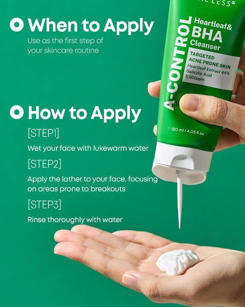 Nineless Heartleaf & BHA Cleanser 120ml - Image 2