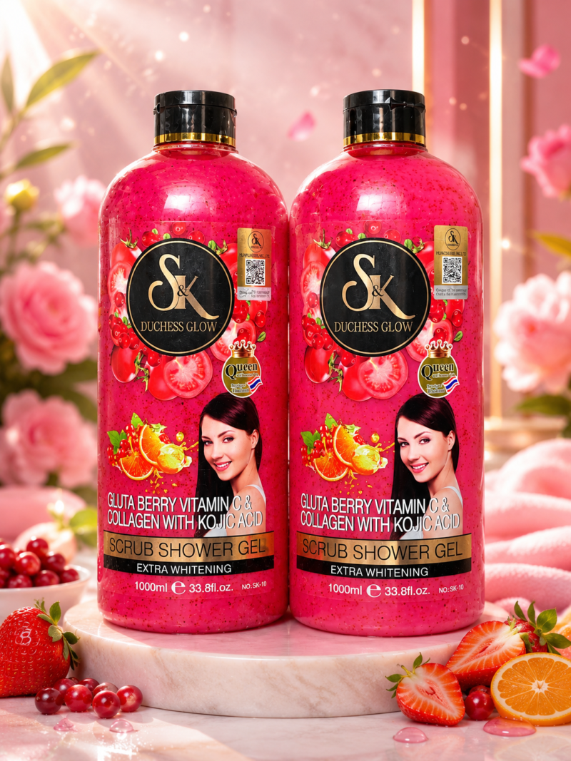 S&K Duchess Glow Berry VIT C Collagen With Kojic Acid Scrub Shower Gel 1000ml