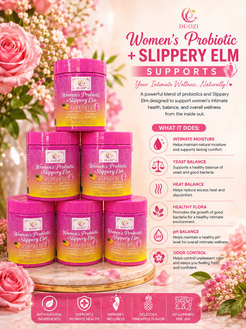 Duozi Women’s Probiotic + Slippery ELM 60 gummies