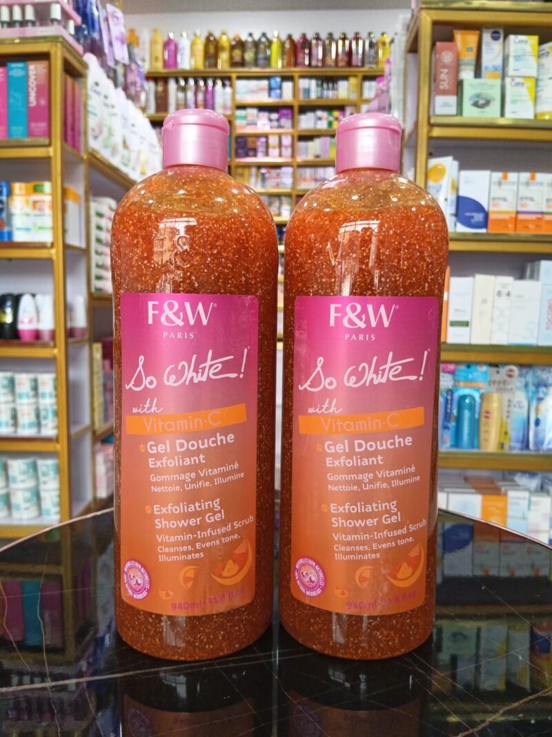 F & W  So White With Vitamin C Exfoliating Shower Gel 940ml