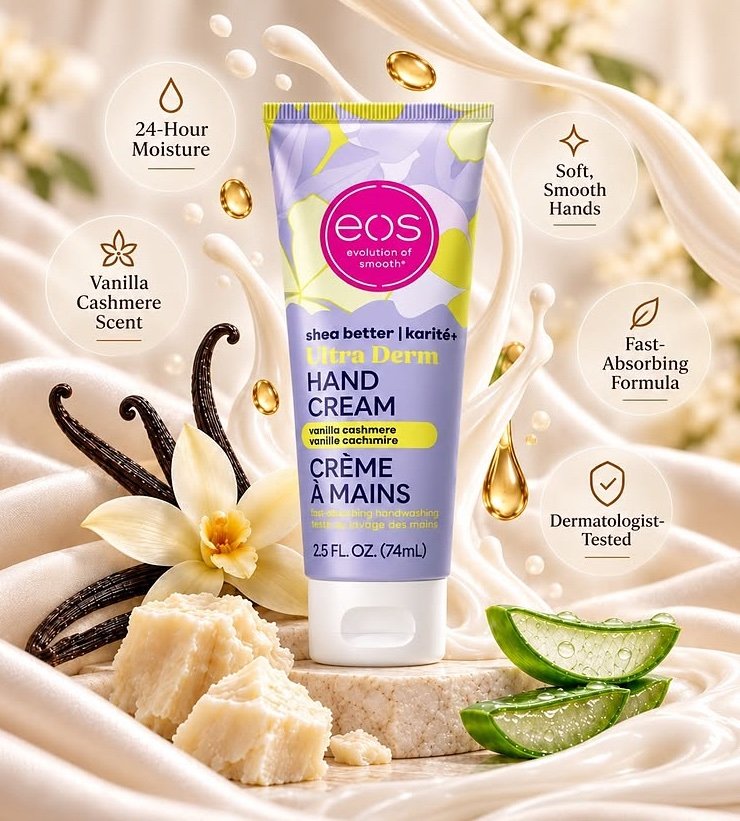 EOS Vanilla Cashmere Ultra Derm Hand Cream 74ml